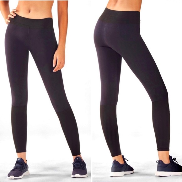 Fabletics Pants - Fabletics High Waisted Seamless Color Block Legging Abyss Navy Black
